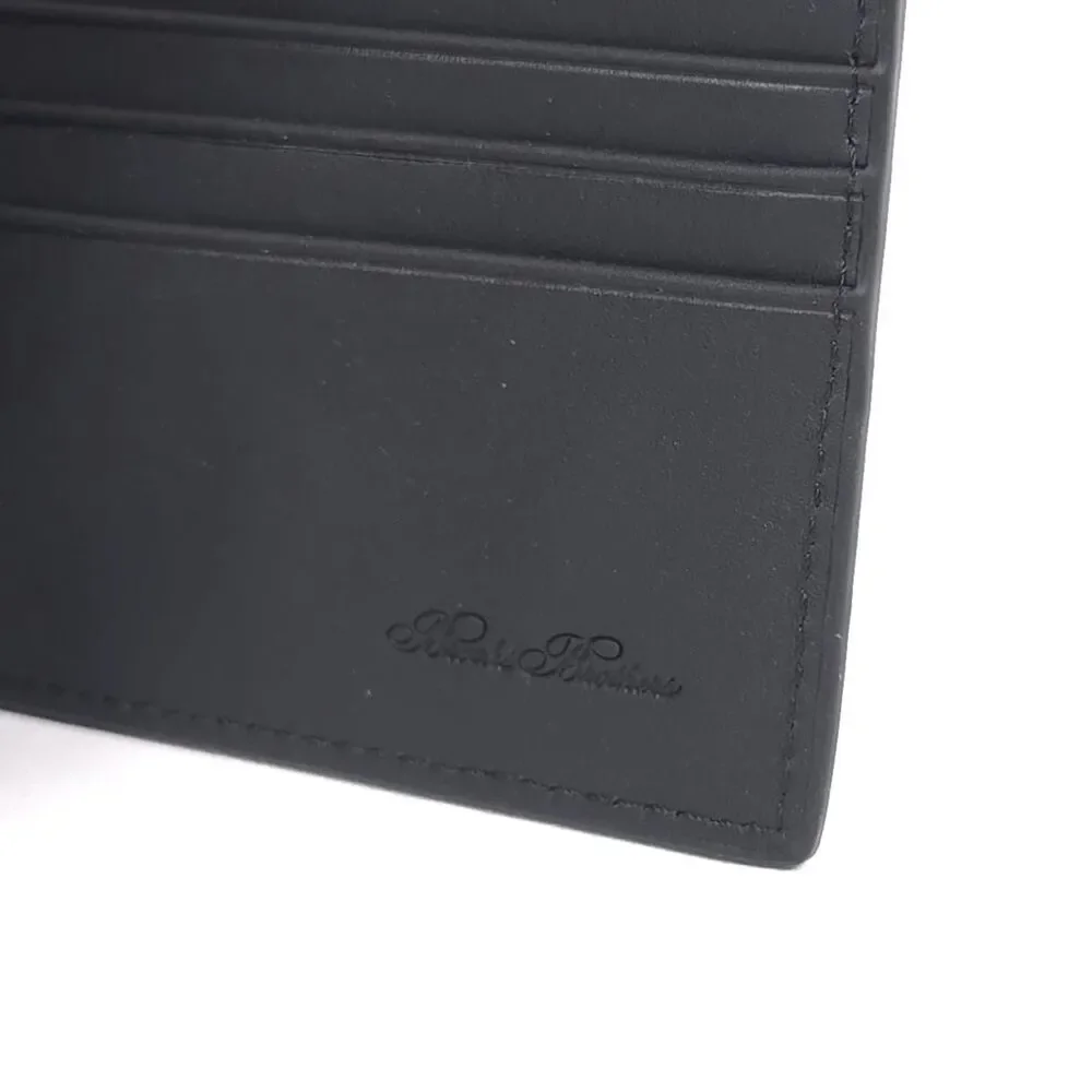 BROOKS BROTHERS Mens New Wallet Black Leather Bifold Card Slots Logo Gift Box